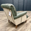 Luxury Forest Green Leather & Fabric Armchair - Showroom Clearance