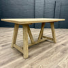 Suffolk Grey Oak - 1.6m Table, PLUS 2x Luxury Buttoned Chairs + Bench