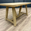 Suffolk Grey Oak - 1.6m Table, PLUS 2x Luxury Buttoned Chairs + Bench