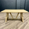 Suffolk Grey Oak - 1.6m Table, PLUS 2x Luxury Buttoned Chairs + Bench