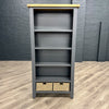 Cotswold Charcoal & Oak - Large Bookcase with Baskets (Showroom Clearance)