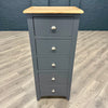Modena Grey Painted Chest of Drawers - 5 Drawer Narrow - Showroom Clearance