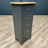 Modena Grey Painted Chest of Drawers - 5 Drawer Narrow - Showroom Clearance