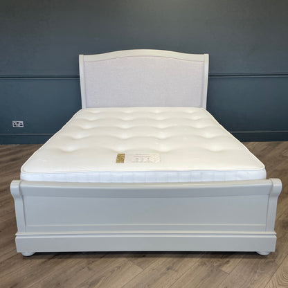 Chalford Grey Painted - Sleigh Bed with Upholstered Headboard (Showroom Clearance)