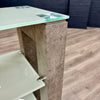 Concrete Style and Glass Low Display Unit Bookcase - Showroom Clearance
