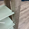 Concrete Style and Glass Low Display Unit Bookcase - Showroom Clearance