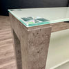 Concrete Style & Glass - Low Display Unit Bookcase