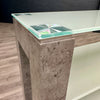 Concrete Style and Glass Low Display Unit Bookcase - Showroom Clearance