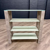 Concrete Style and Glass Low Display Unit Bookcase - Showroom Clearance