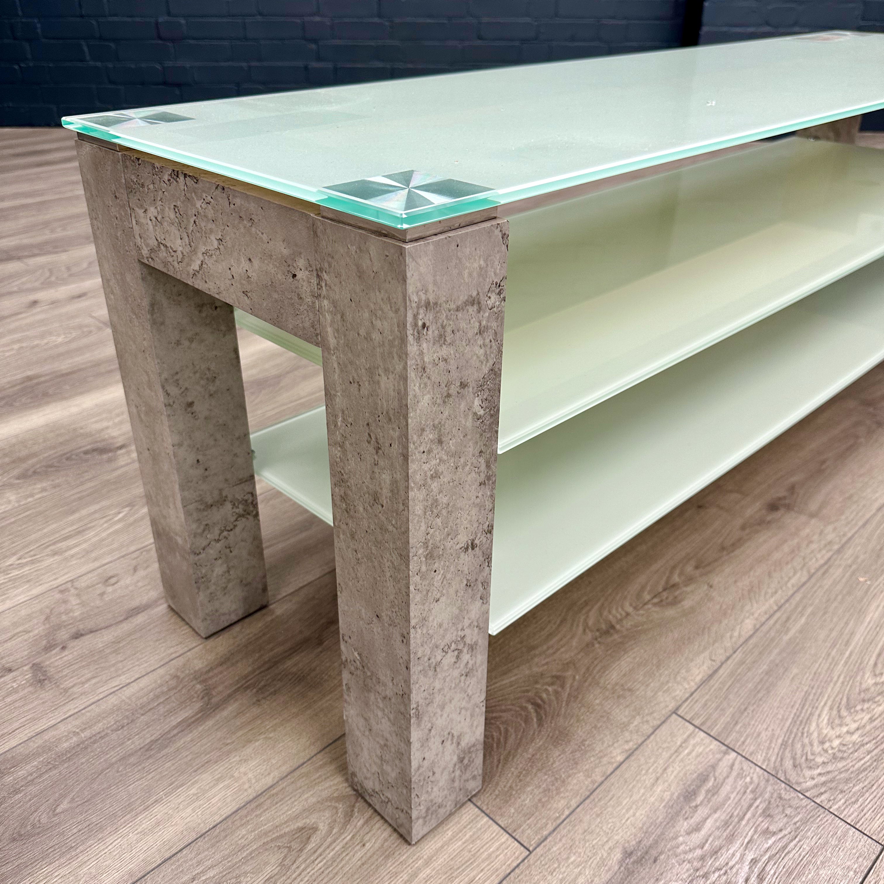 Concrete Style & Glass - Large TV Unit (140cm)