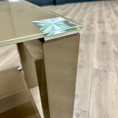 Mocha Gloss & Glass - End Table