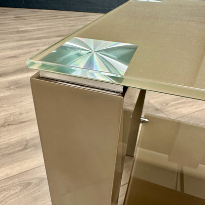 Mocha Gloss & Glass - End Table