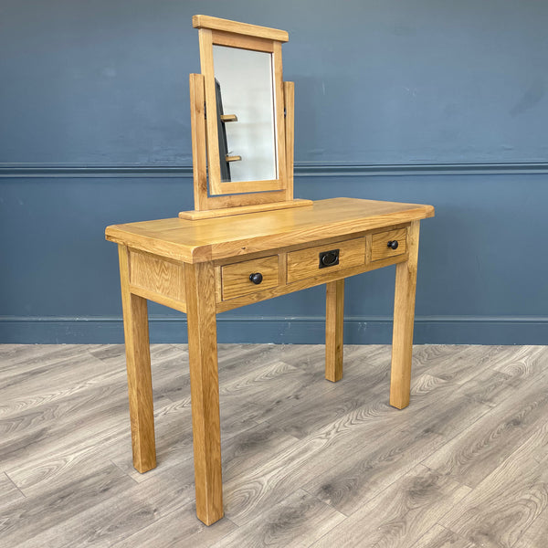 Oakdale Oak - Dressing Table & Mirror SET (Showroom Clearance)