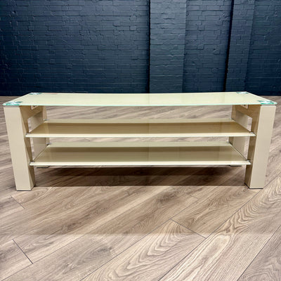 Latte Cream Gloss & Glass - Large TV Unit (140cm)