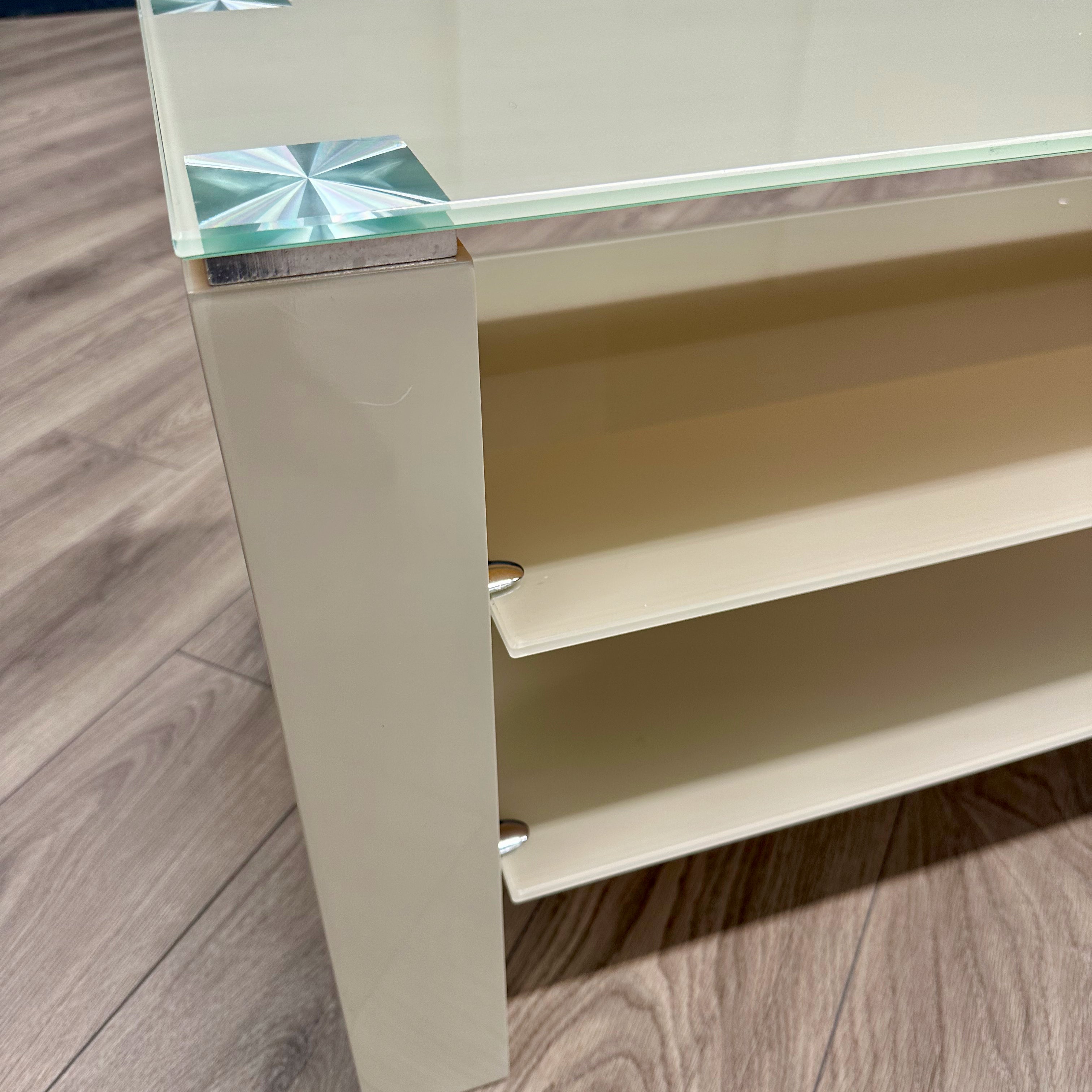 Latte Cream Gloss & Glass - Large TV Unit (140cm)