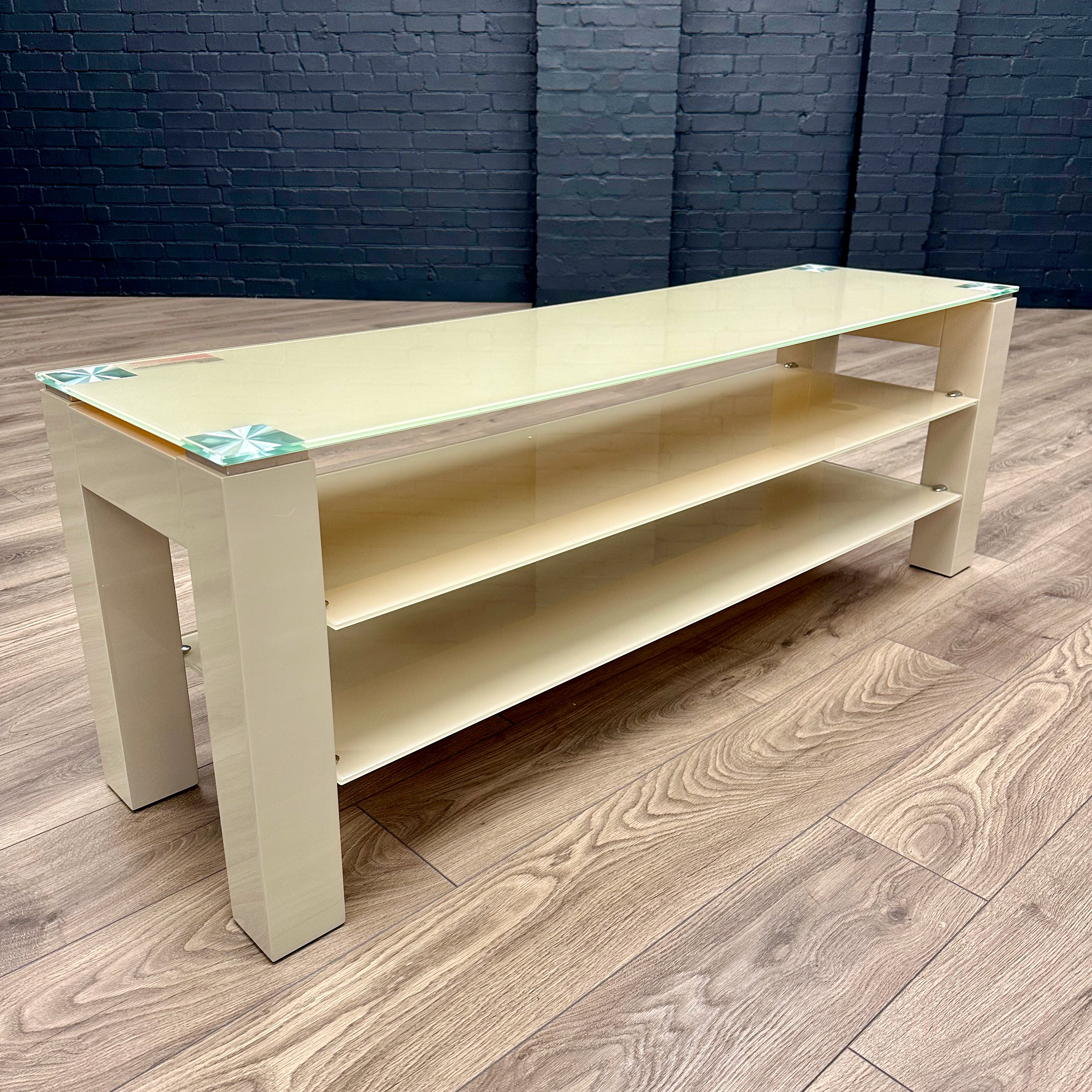 Latte Cream Gloss & Glass - Large TV Unit (140cm)