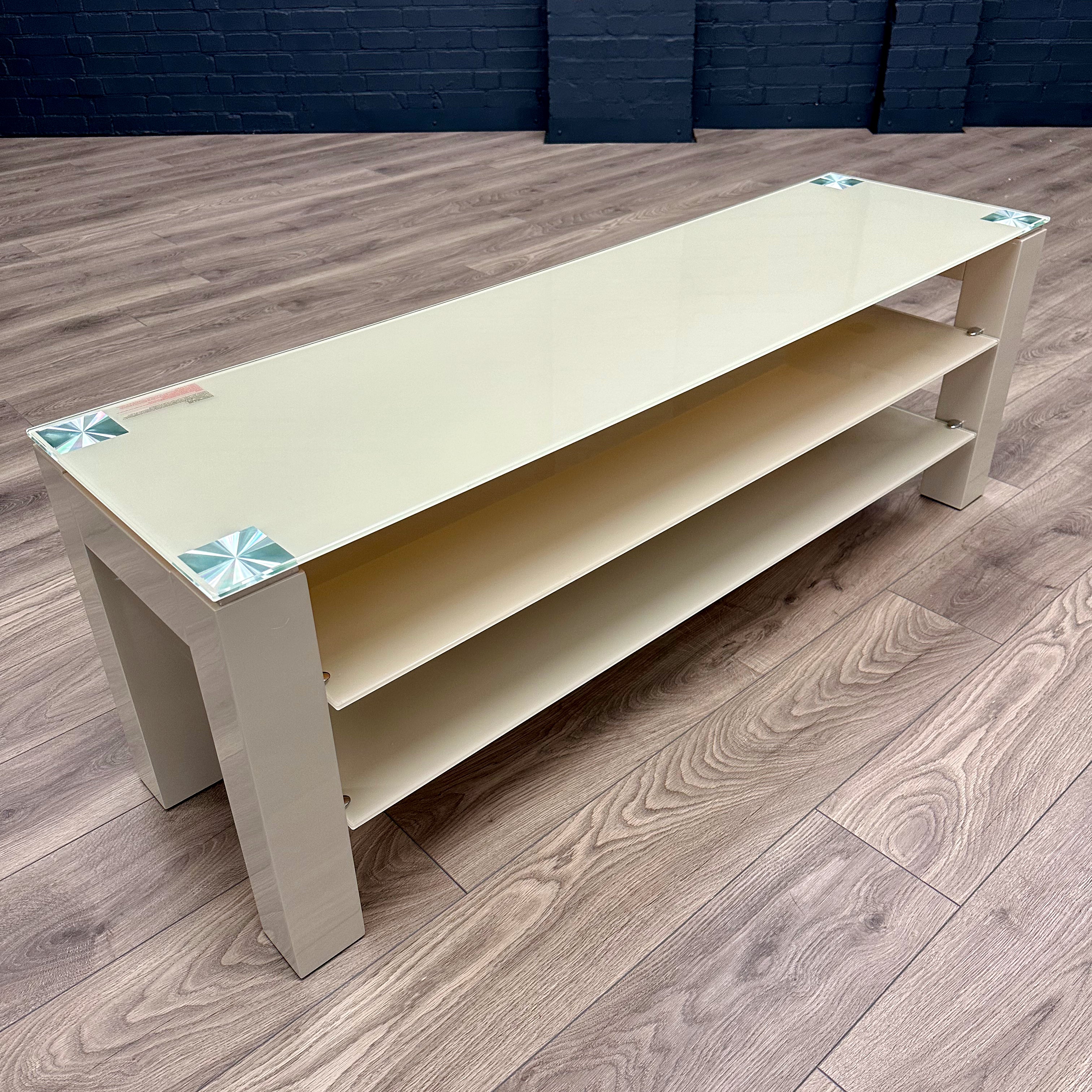Latte Cream Gloss & Glass - Large TV Unit (140cm)