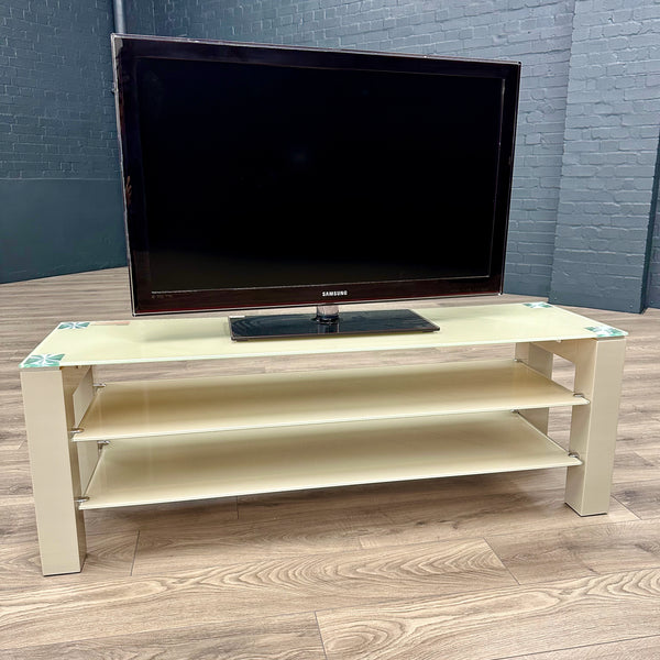 Latte Cream Gloss and Glass Large TV Unit