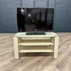 Latte Cream Gloss & Glass - Small TV Unit (90cm)