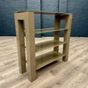 Mocha Gloss & Glass - Low Display Bookcase