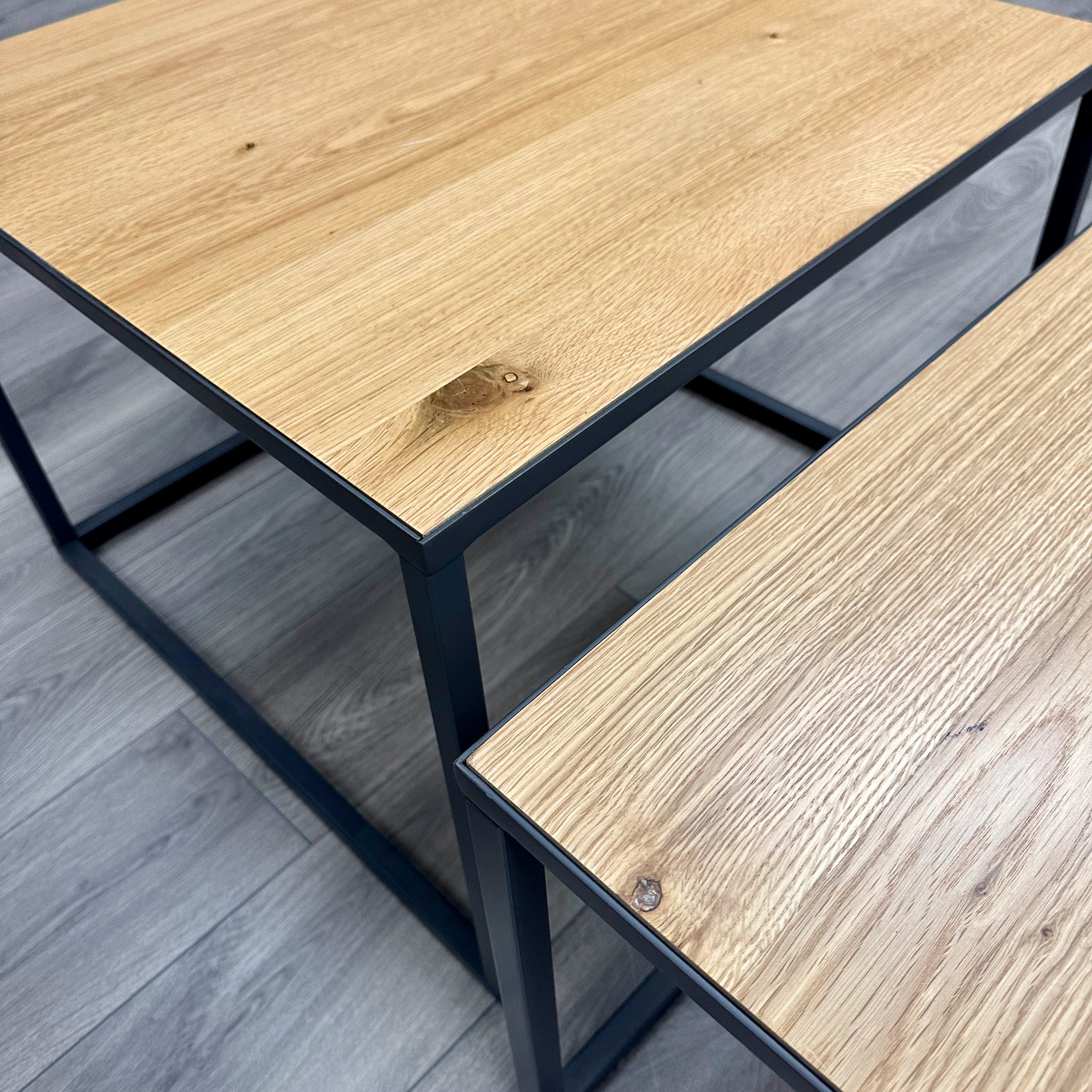 Soho Industrial Oak - XL Nest of 2 Tables (Showroom Clearance)