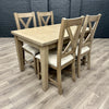 Suffolk Oak 1.25m Extending Table PLUS 4x Cross Back Chairs - Showroom Clearance