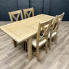 Suffolk Oak 1.25m Extending Table PLUS 4x Cross Back Chairs - Showroom Clearance