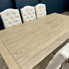 Suffolk Grey Oak - 2m Table, PLUS 6x Luxury Buttoned Chairs