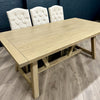 Suffolk Grey Oak - 2m Table, PLUS 6x Luxury Buttoned Chairs