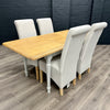 Chalford Oak & Painted - 1.3m Extending Dining Table, PLUS 4x Fabric Chairs