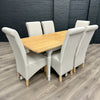 Chalford 1.3m Extending Table PLUS 6x Trimpley Fabric Scroll Back Chairs - Showroom Clearance