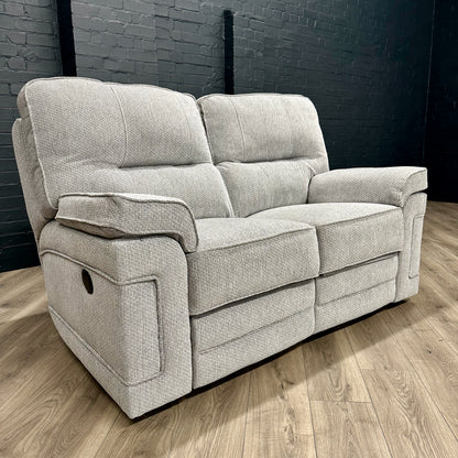 Plaza Sofa - 2 Seater Electric Recliner - Cooper Silver