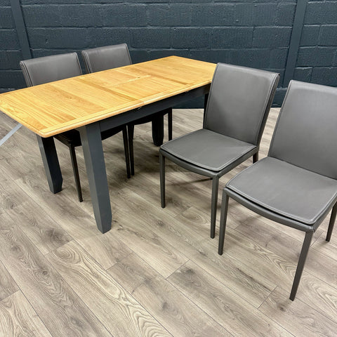 Modena Oak & Grey 1.2m Extending Table PLUS 4x Chairs