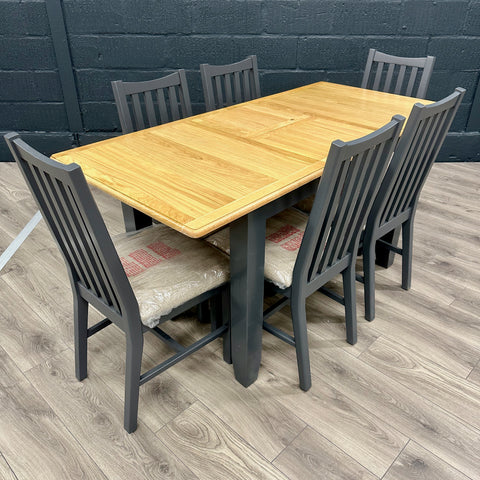 Modena Oak & Grey 1.2m Extending Table PLUS 6x Chairs
