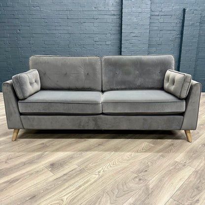 Camden 3 Seater Sofa - Grey Velvet