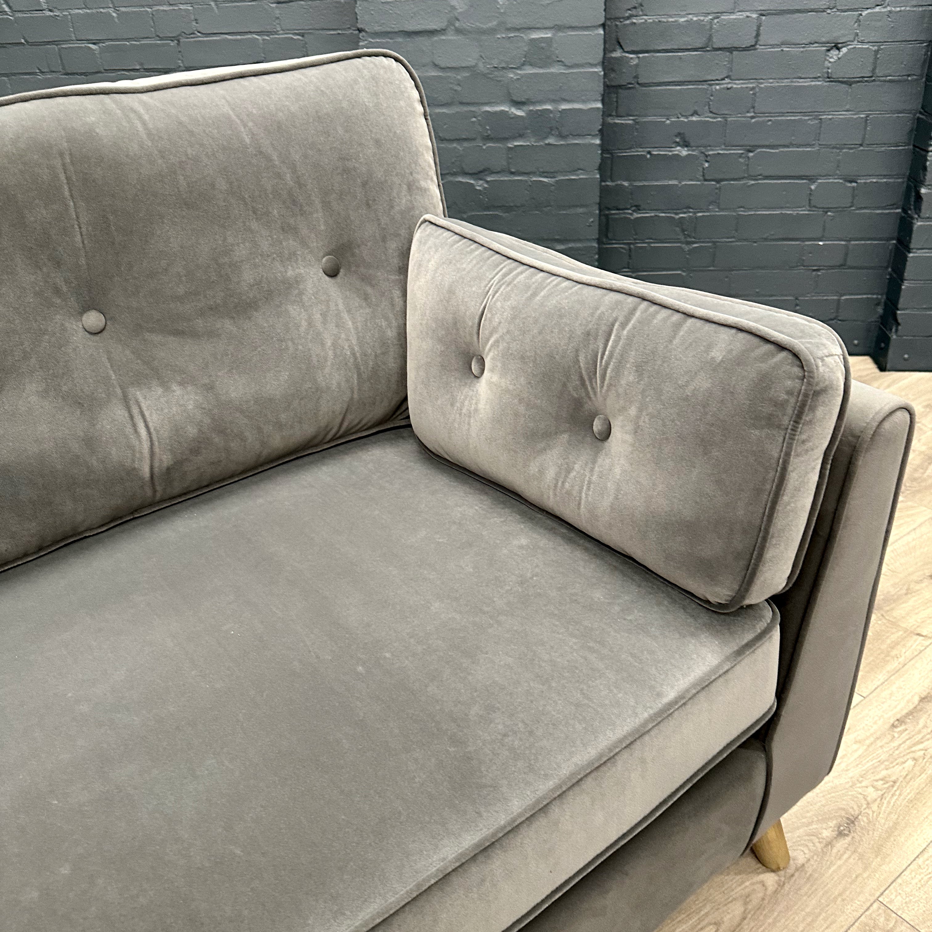 Camden 3 Seater Sofa - Grey Velvet
