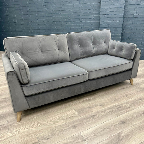 Camden 3 Seater Sofa - Grey Velvet