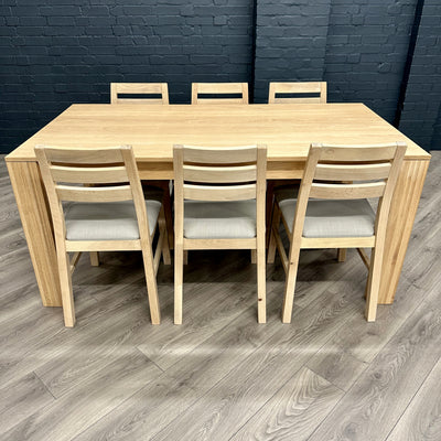 Oslo Premium Oak - XL Extending Dining Table, PLUS 6x Solid Oak Chairs
