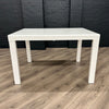 White Gloss & Glass Extending Table, PLUS 4x Chairs