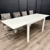 White Gloss & Glass Extending Table, PLUS 4x Chairs