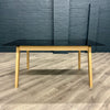 Stockholm Oak & Black Glass - Dining Table, PLUS 4x Chairs