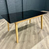 Stockholm Oak & Black Glass - Dining Table, PLUS 4x Chairs