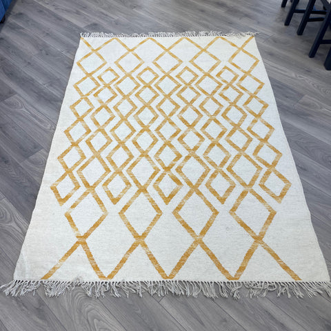 Hackney Diamond Rug 160cmx230cm - Yellow - Showroom Clearance