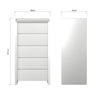 Mint Collection - Arezzo 5 Drawer Narrow Chest - Gloss White