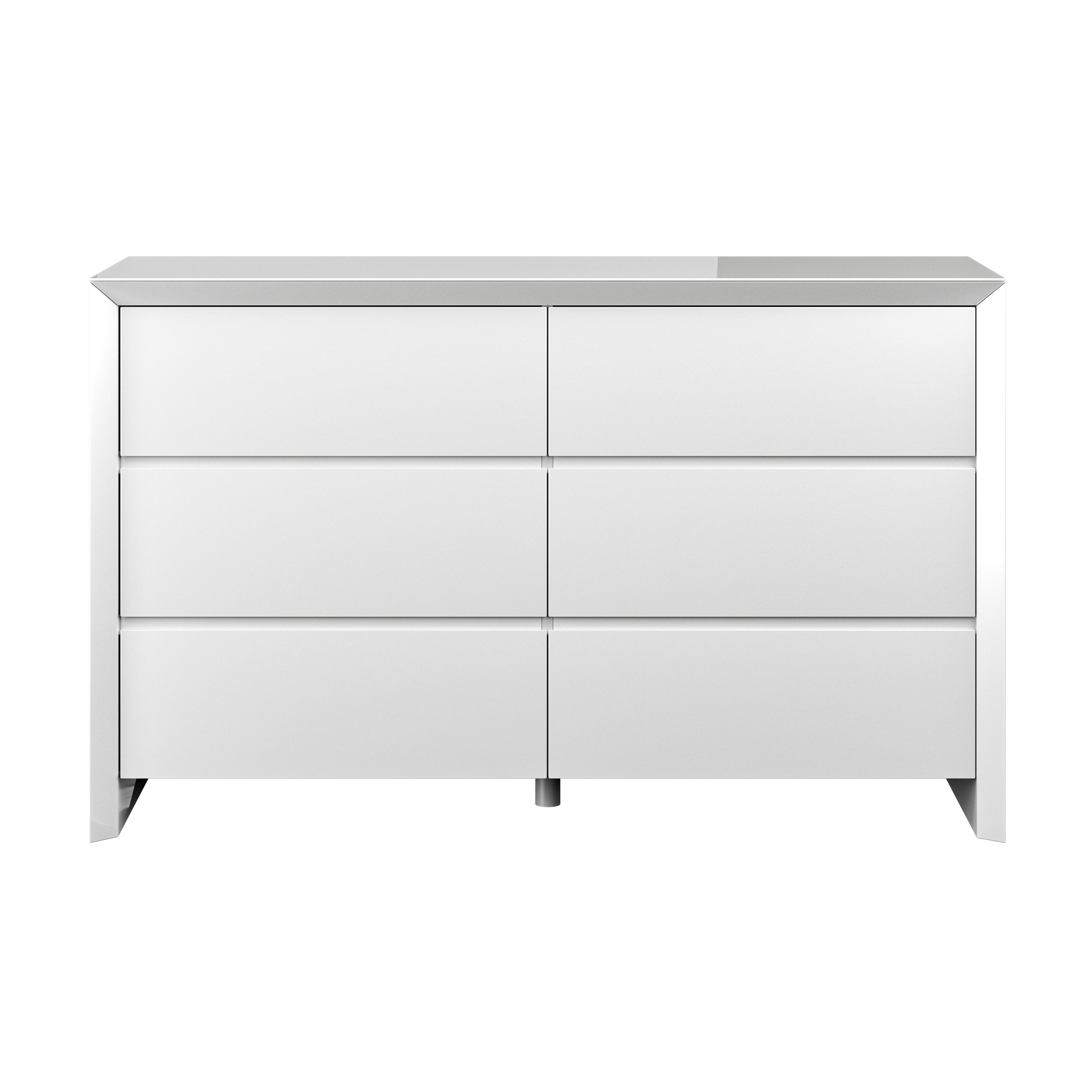 Mint Collection - Arezzo 6 Drawer Chest - Gloss White
