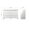 Mint Collection - Arezzo 6 Drawer Chest - Gloss White