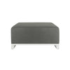 Mambo Del Mar Chaise Section - Light Grey Fabric, White Frame