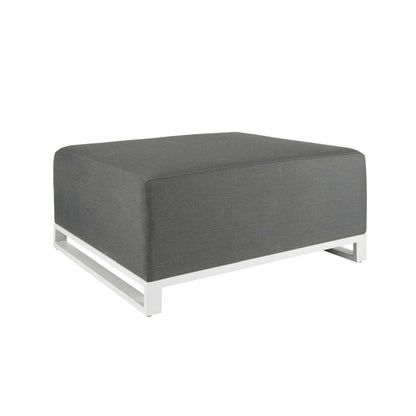 Mambo Del Mar Garden Furniture - Aluminium Chaise Section - Light Grey Fabric, White Frame