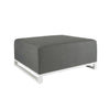 Mambo Del Mar Chaise Section - Light Grey Fabric, White Frame
