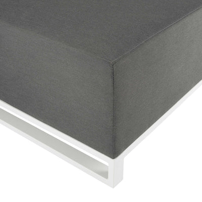 Mambo Del Mar Garden Furniture - Aluminium Chaise Section - Light Grey Fabric, White Frame